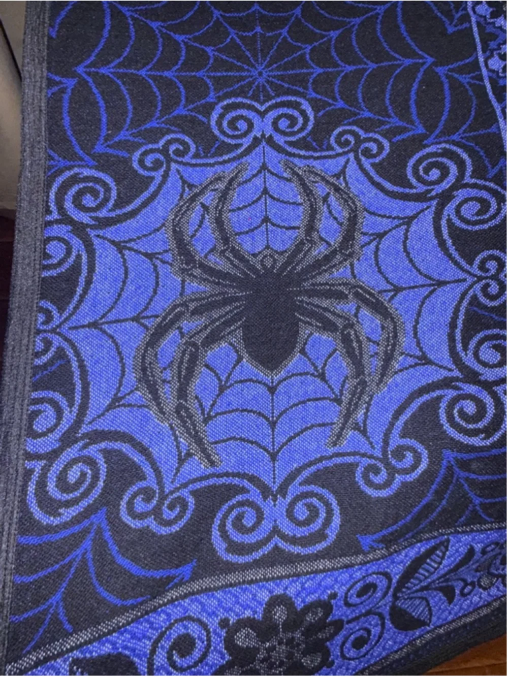 Mexican queen size Blanket & Throw, Blue & Black Nightmare Before Christmas